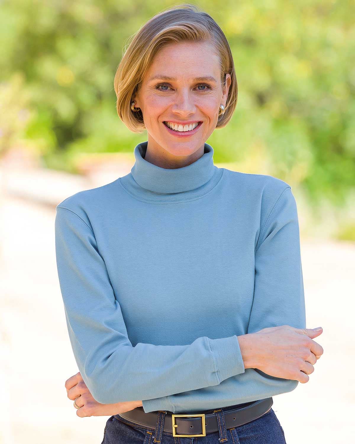 Cotton Polo Necks - Blue