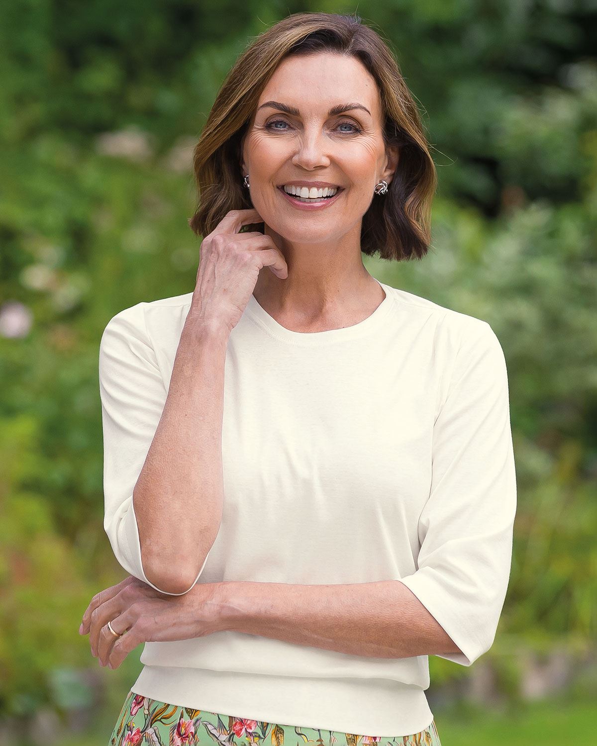 Ladies’ Pure Cotton Blouson Top – Cream
