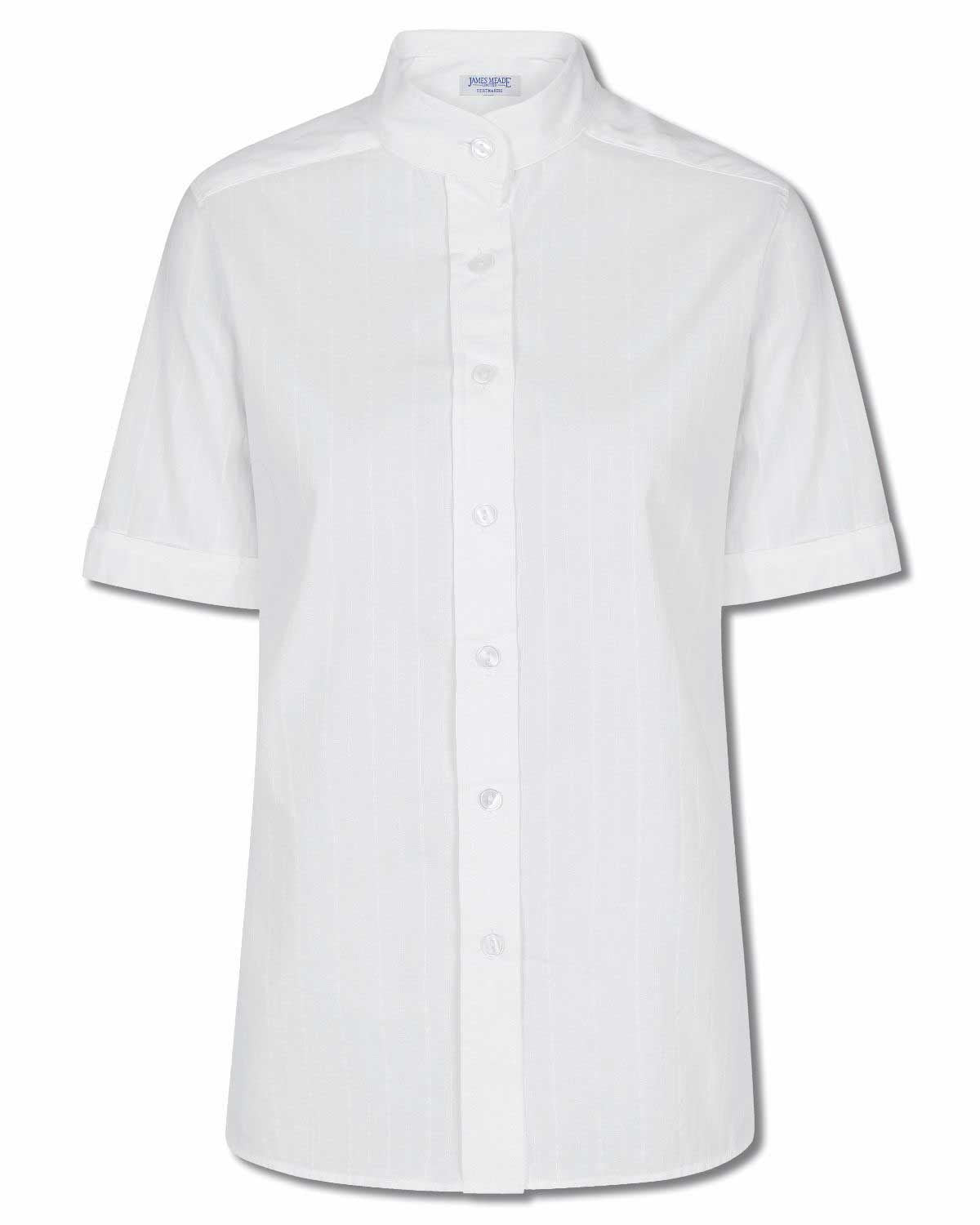 Erin Pure Cotton White Short Sleeved Blouse - White