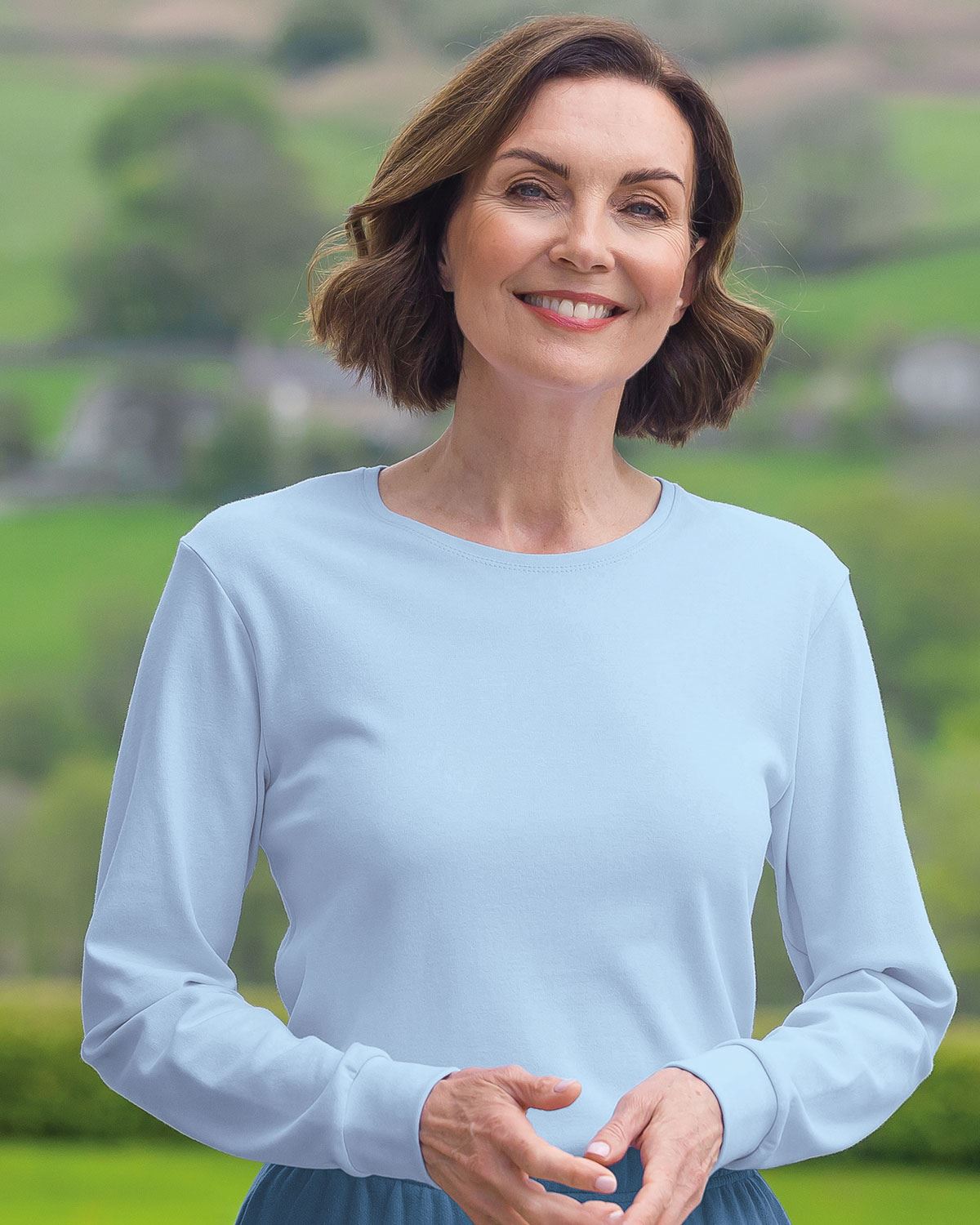 Pure Cotton Crew Neck - Pale Blue
