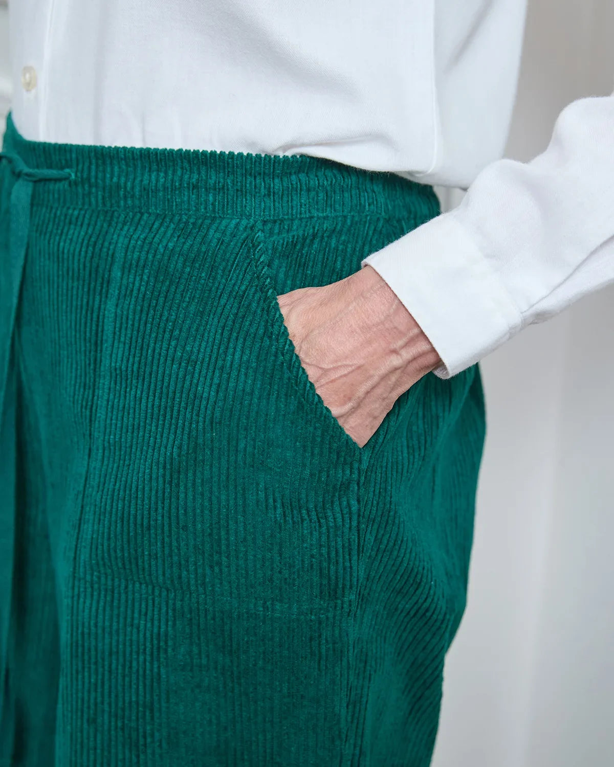 Alexis Emerald Green Cord Pull On Trousers