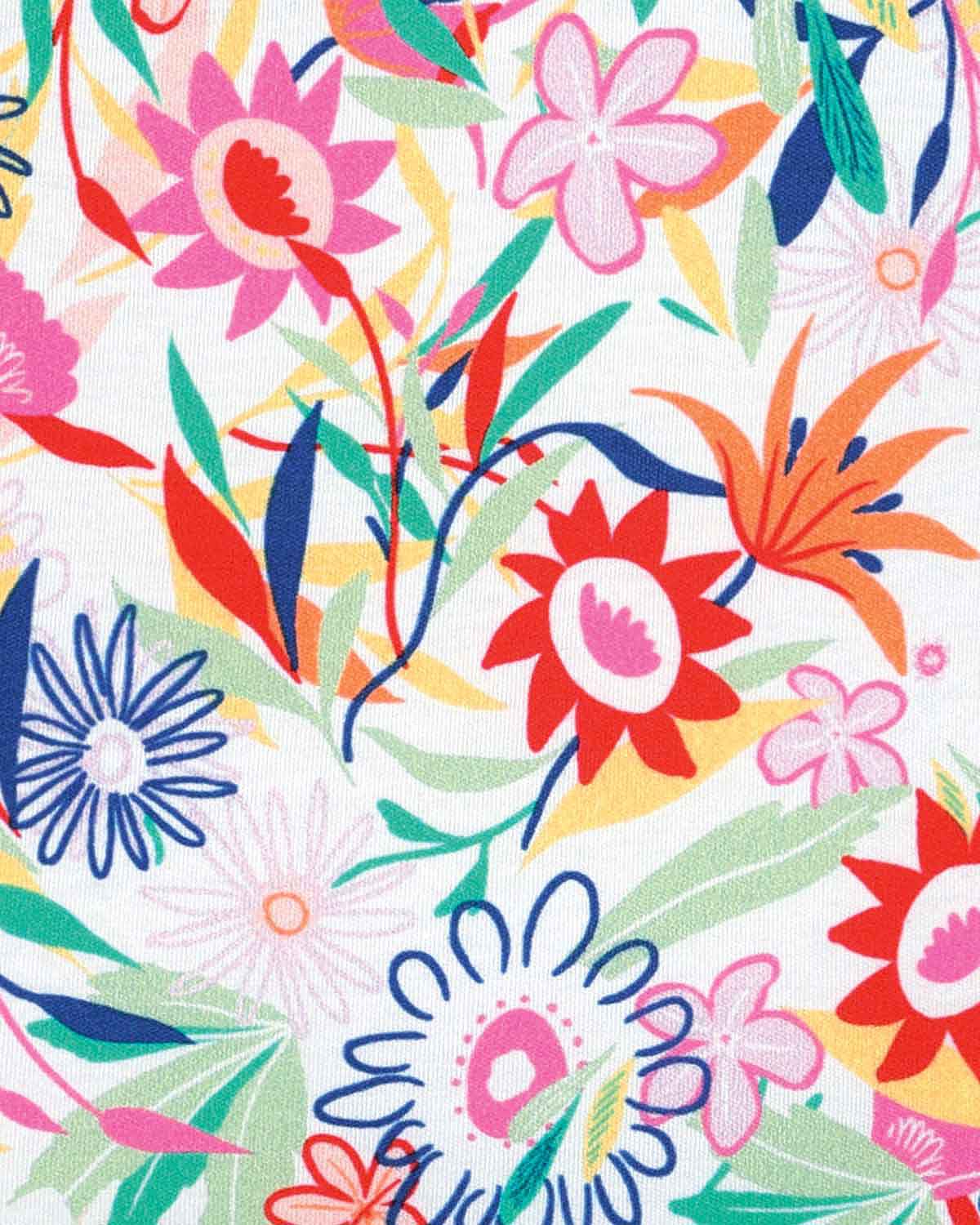 Thea Floral Cotton Short Sleeved Polo Top