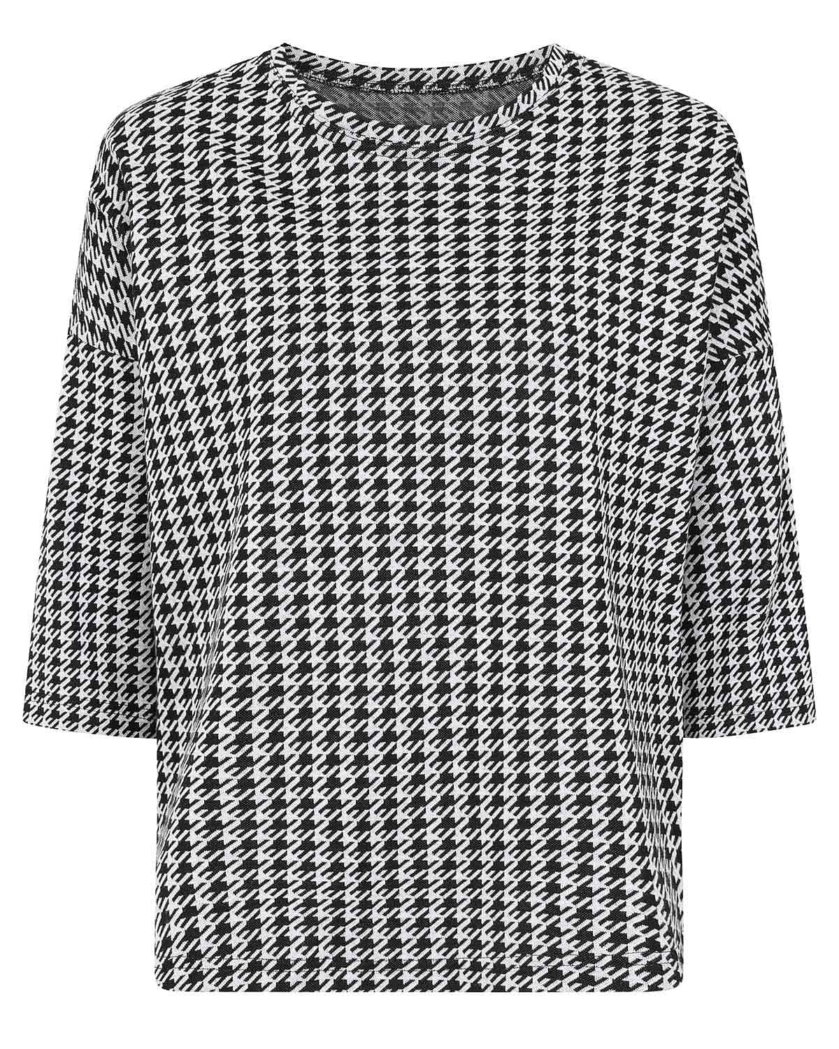 Patterned Crew Neck Dolman Sleeve Top - Stella