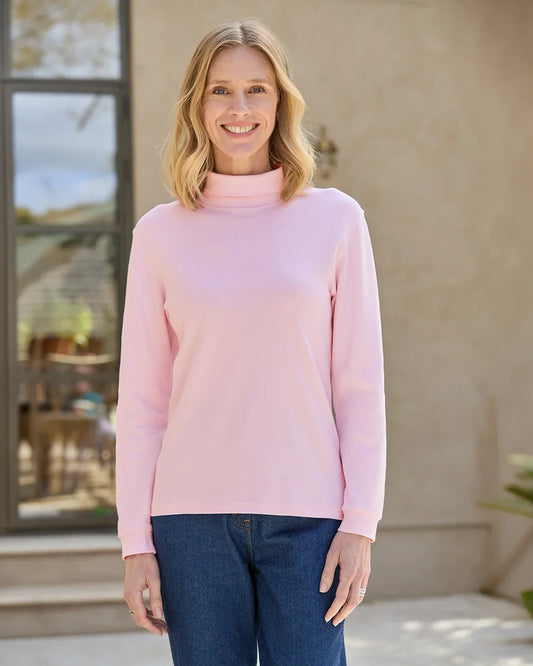 Cotton Polo Necks - Pale Pink