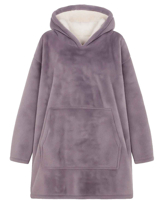 Ladies Lilac Fleece Pullover Style Blanket Hoodie