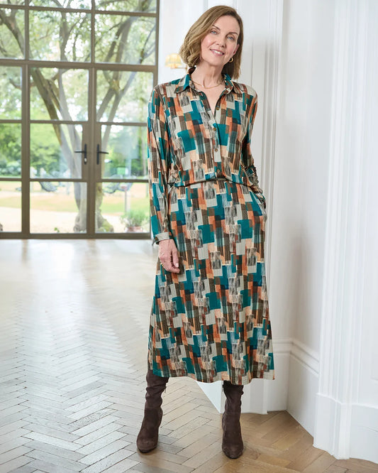 Winona Lined Patterned Viscose Mix A Line Skirt