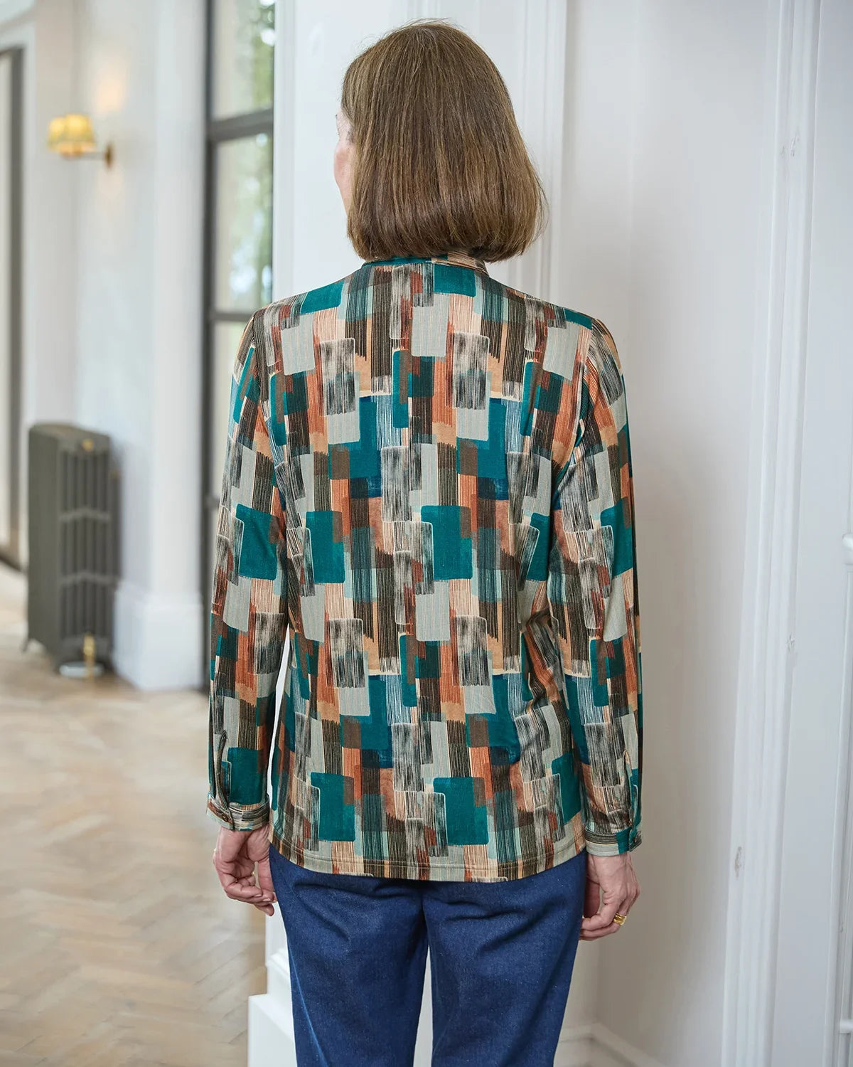 Winona Patterned Viscose Mix Long Sleeve Blouse