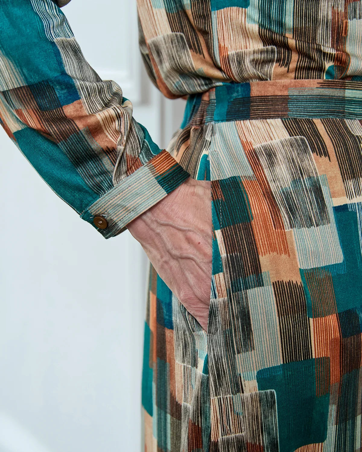 Winona Lined Patterned Viscose Mix A Line Skirt