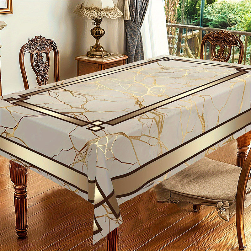 Waterproof Marble-Print Tablecloth