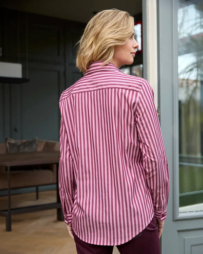 Candy Cotton Mix Long Sleeved Striped Blouse