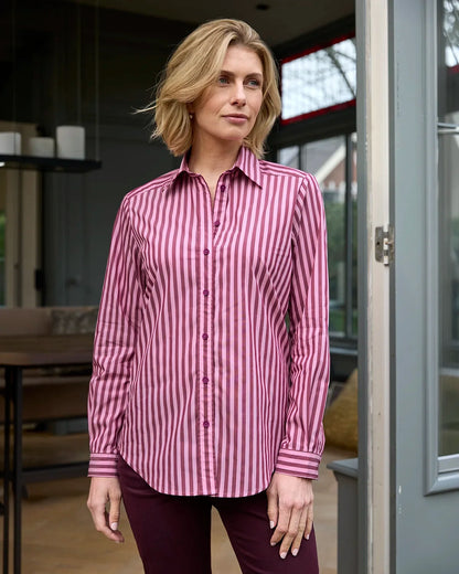 Candy Cotton Mix Long Sleeved Striped Blouse