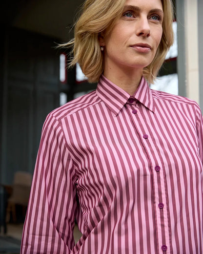 Candy Cotton Mix Long Sleeved Striped Blouse