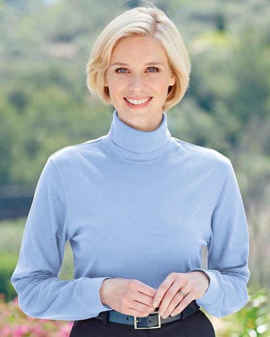 Cotton Polo Necks - Pale Blue