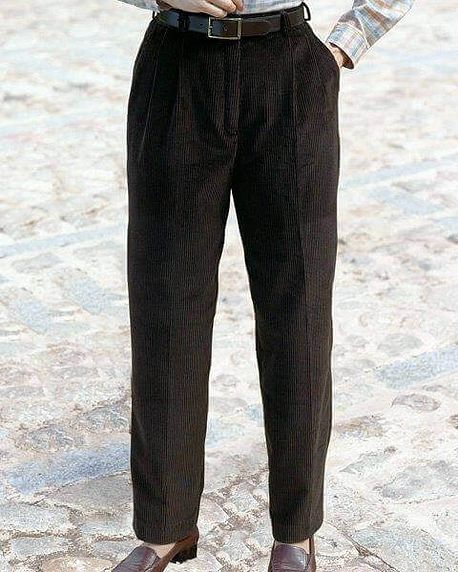 Corduroy Trousers  Ladies - Chocolate