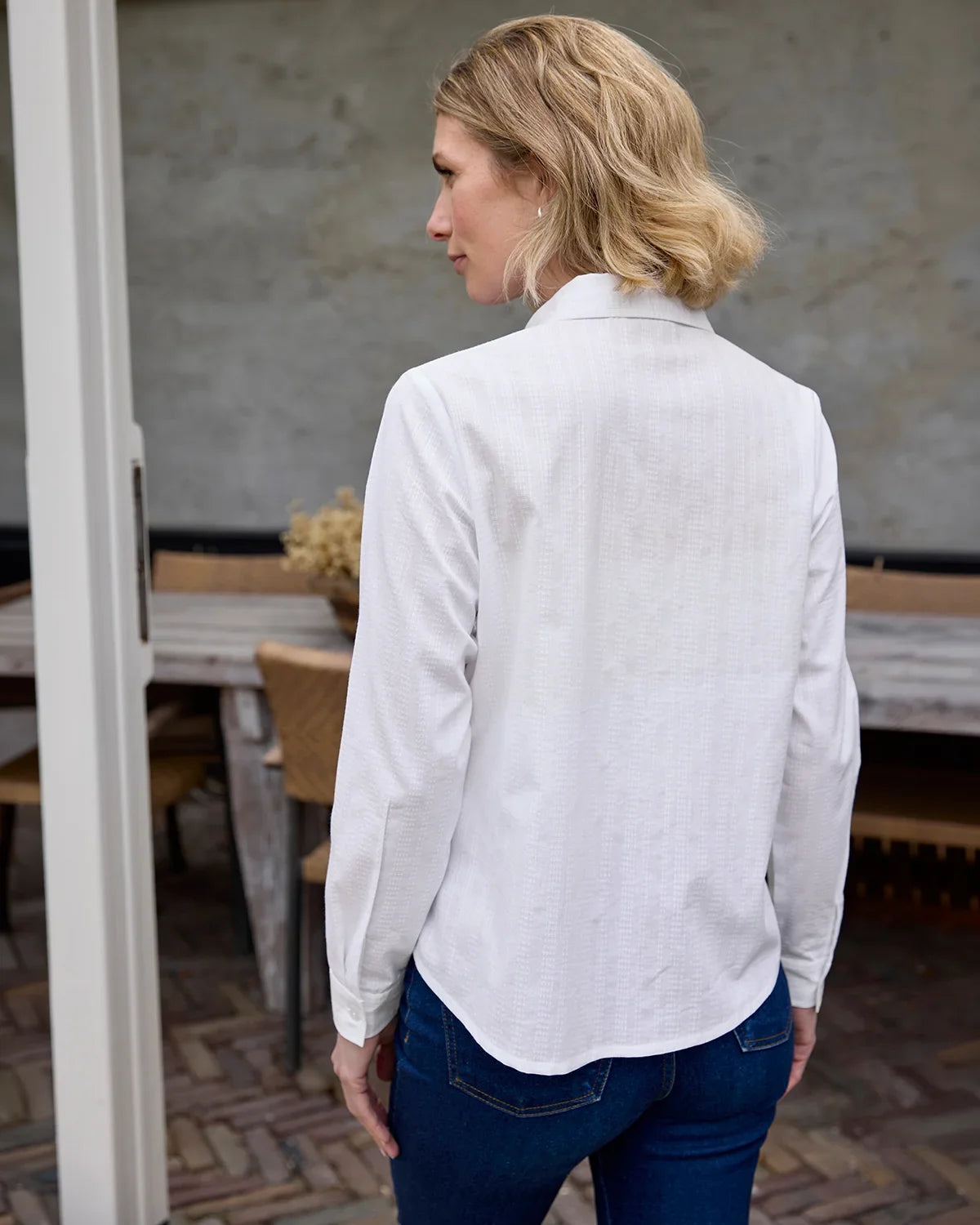 Alison White Pure Cotton Long Sleeve Blouse