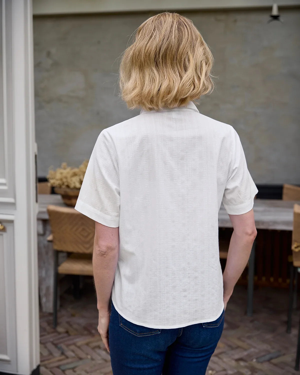 Alison White Pure Cotton Short Sleeve Blouse