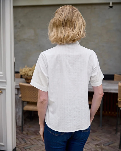 Alison White Pure Cotton Short Sleeve Blouse