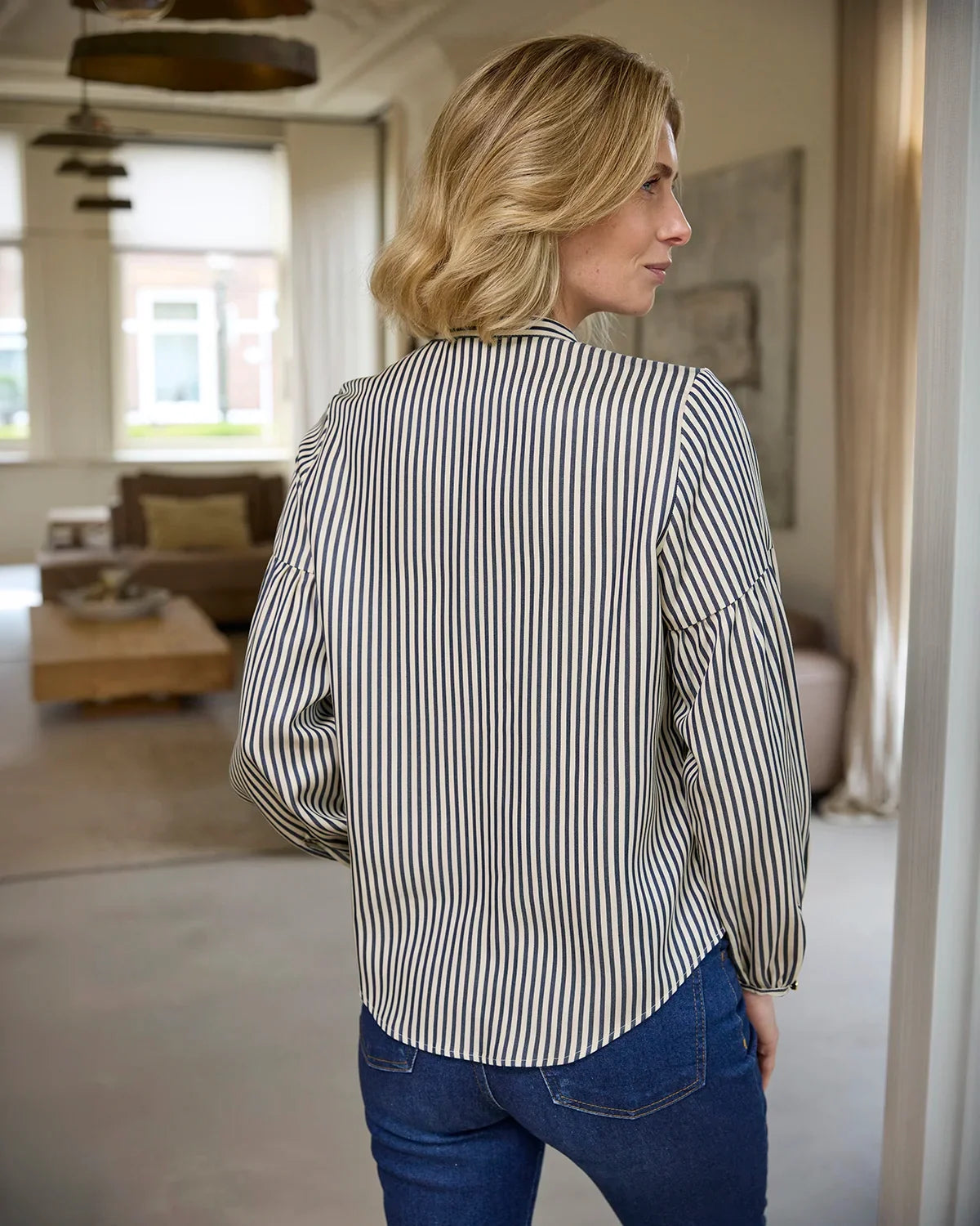 Wren Lyocell Long Sleeved Striped Blouse