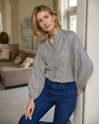 Wren Lyocell Long Sleeved Striped Blouse