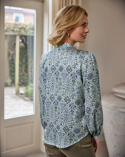 Rhonda Floral Pure Viscose Long Sleeve Blouse