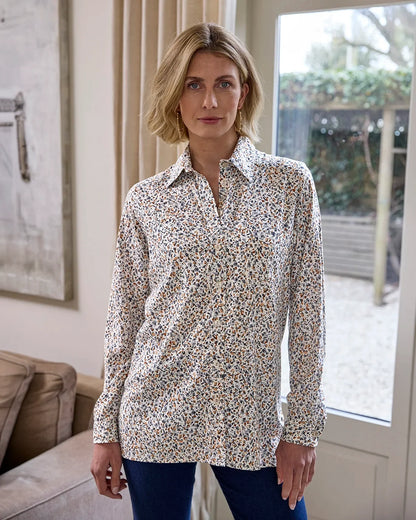 Amber Floral Pure Viscose Long Sleeve Blouse