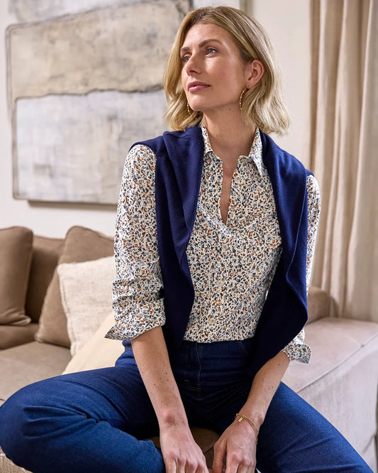 Amber Floral Pure Viscose Long Sleeve Blouse