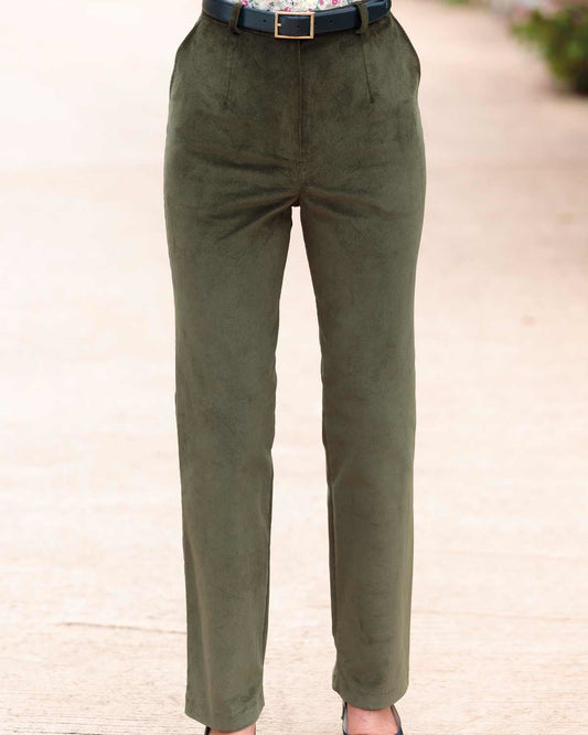 Needlecord Trousers Ladies - Olive