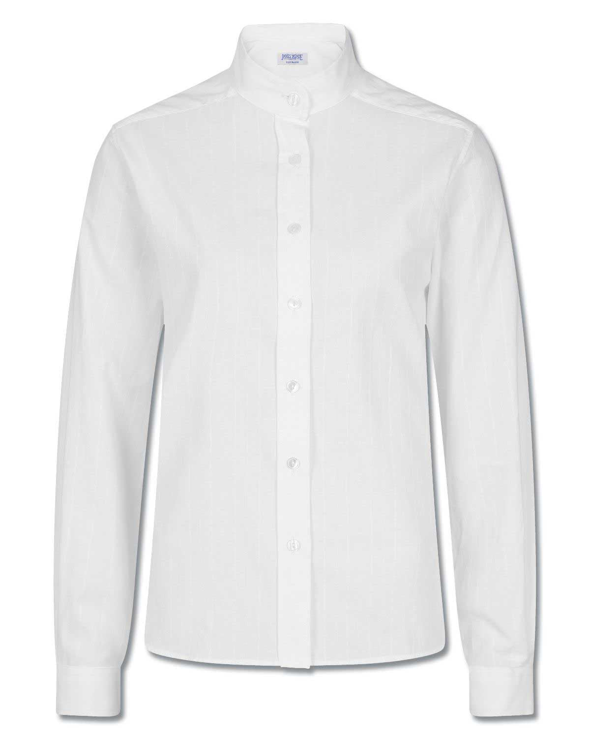Erin Pure Cotton White Long Sleeved Blouse - White