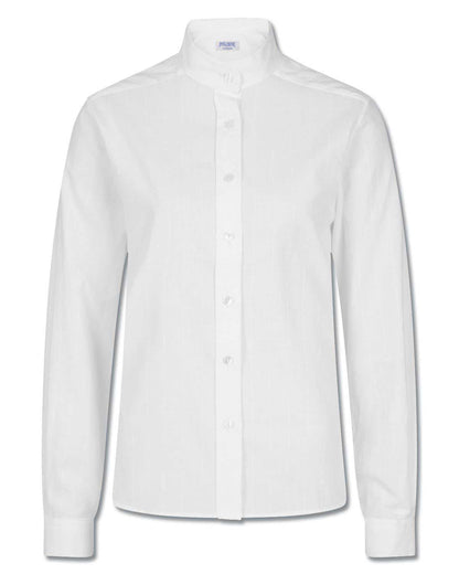 Erin Pure Cotton White Long Sleeved Blouse - White