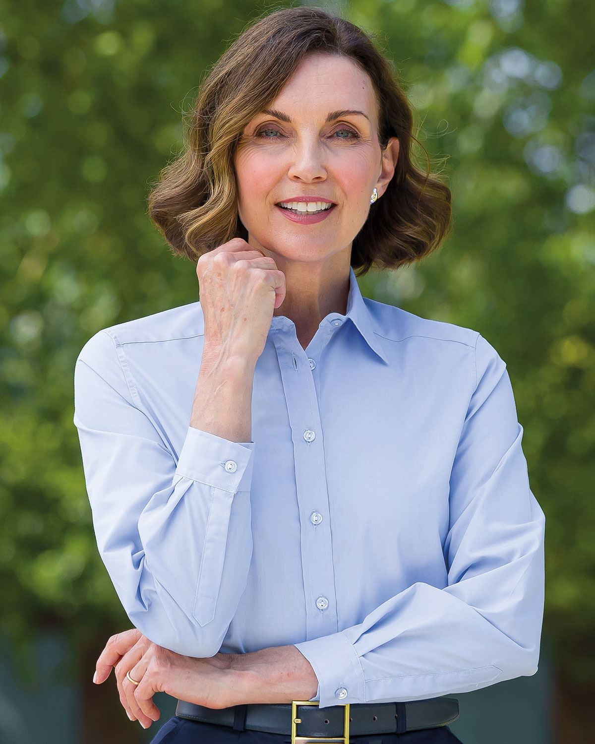 Easycare Long Sleeve Plain Polycotton Shirts - Pale Blue
