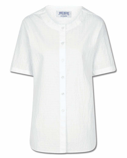 Abby White Cotton Rich Seersucker Blouse