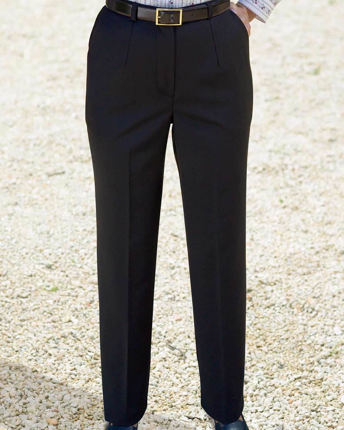 Ladies’ Sandown Wool Blend Straight Leg Trousers – Black