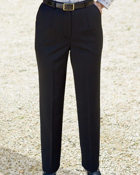 Ladies’ Sandown Wool Blend Straight Leg Trousers – Black