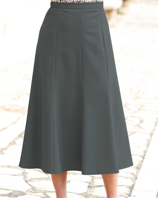 Ladies’ Sandown Wool Mix A-Line Skirt – Slate