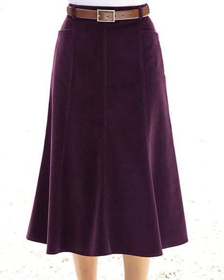 Needlecord Skirt - Aubergine