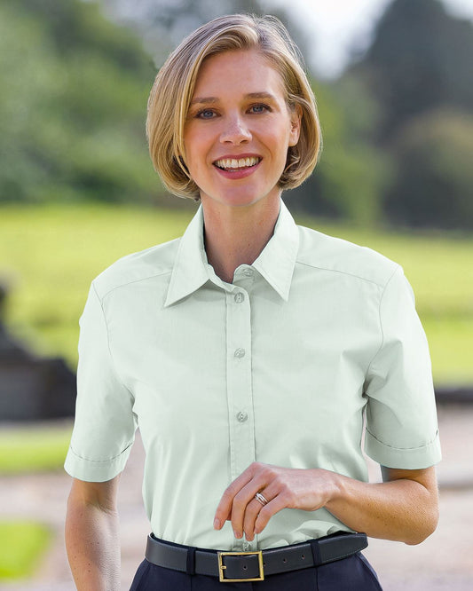 Easycare Short Sleeve Plain Polycotton Shirts - Mint