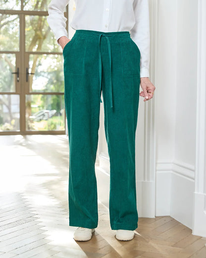 Alexis Emerald Green Cord Pull On Trousers