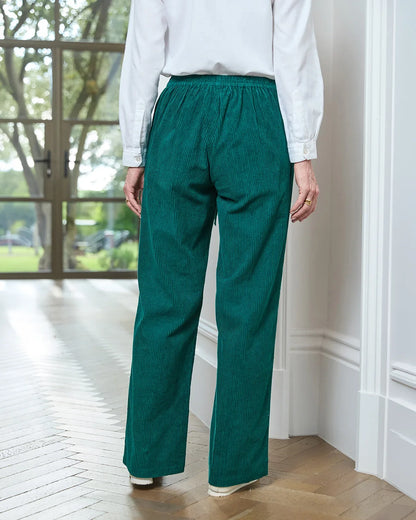 Alexis Emerald Green Cord Pull On Trousers