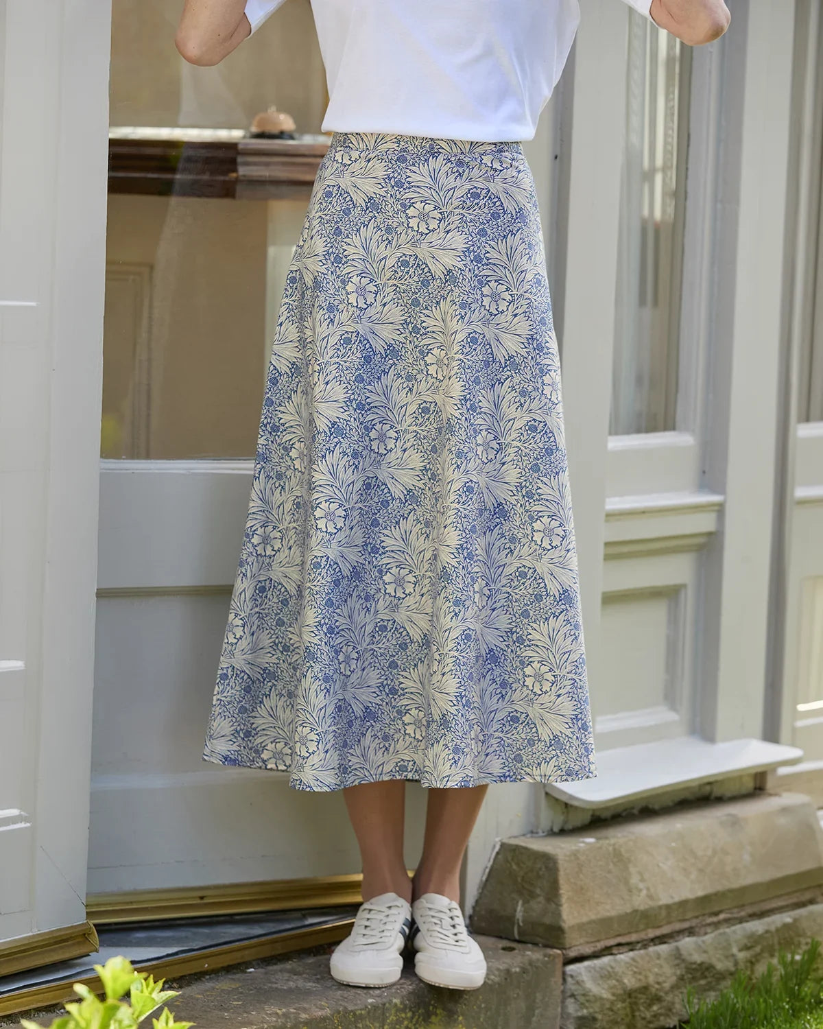 Beatrice Lined Floral Pure Cotton A Line Skirt