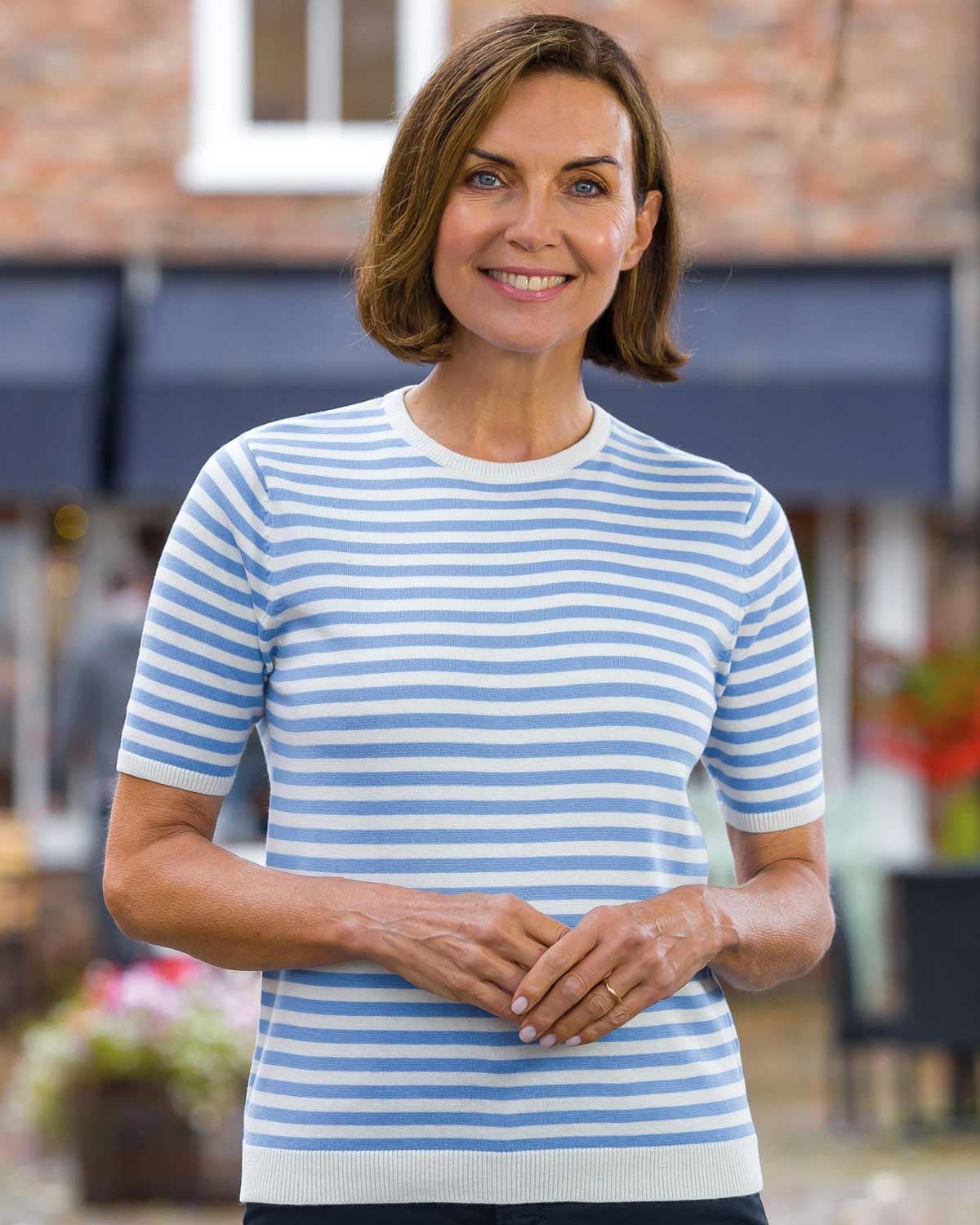 Kathy Pure Cotton Top - Iris Cream