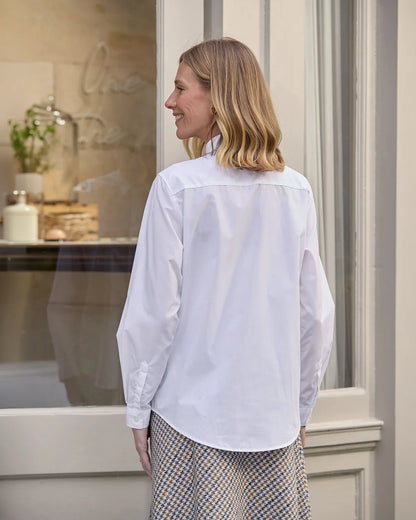 Easycare Long Sleeve Plain Polycotton Shirts - White