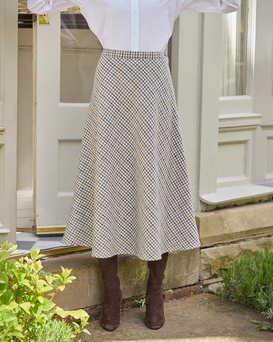 Camille Lined Checked Easycare  A Line Skirt