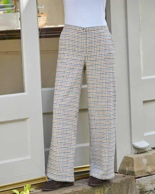 Camille checked Easycare Wide Leg Trousers