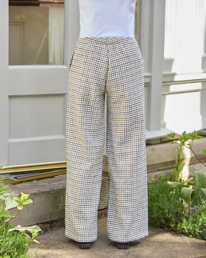 Camille checked Easycare Wide Leg Trousers