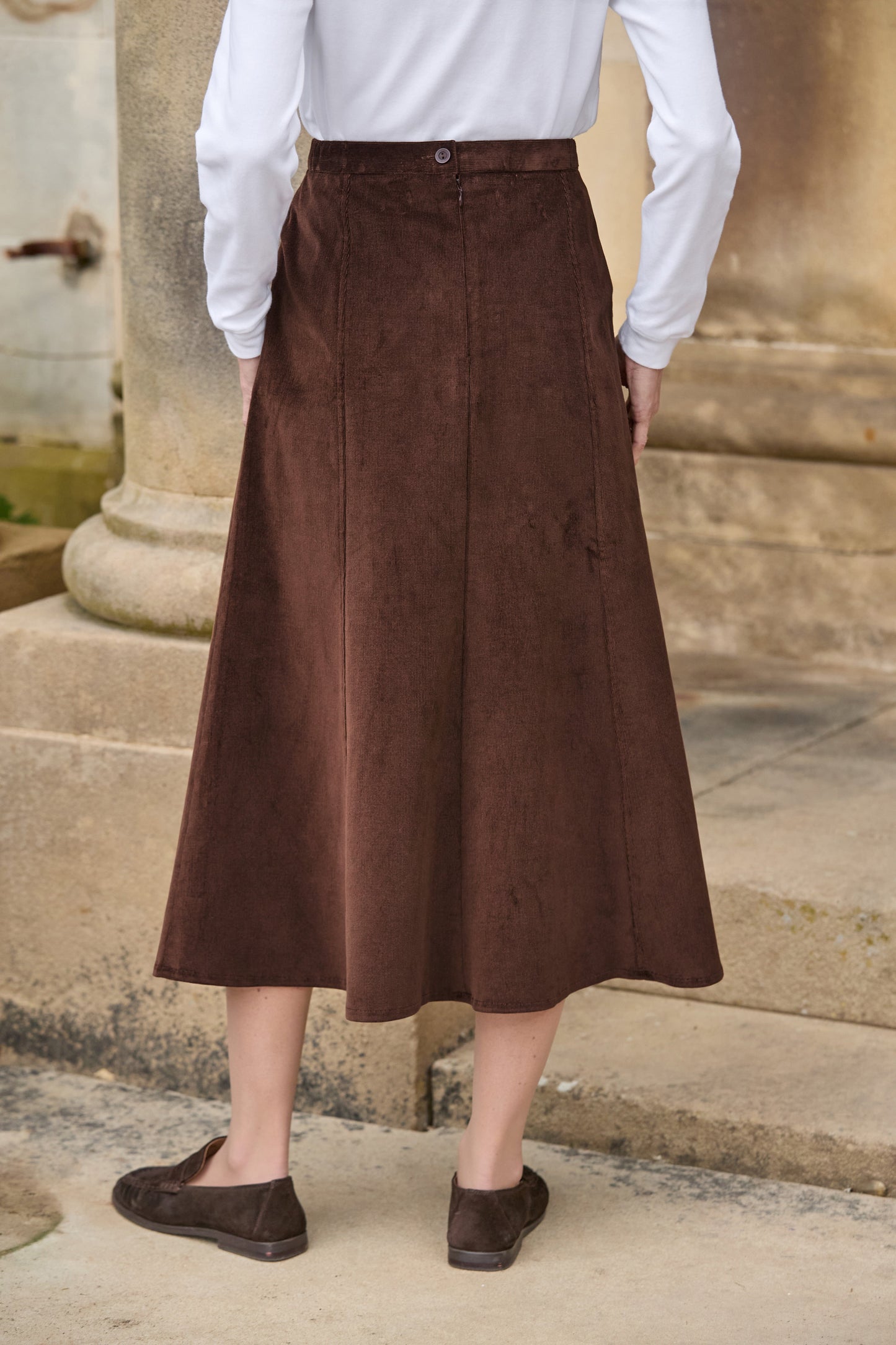 Needlecord Skirt - Chocolate