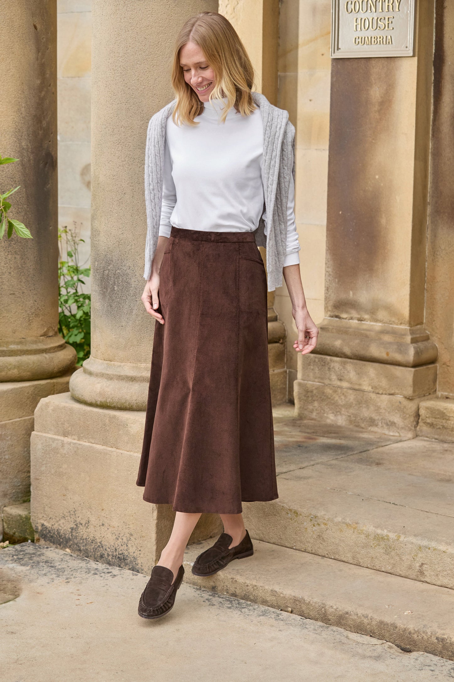 Needlecord Skirt - Chocolate