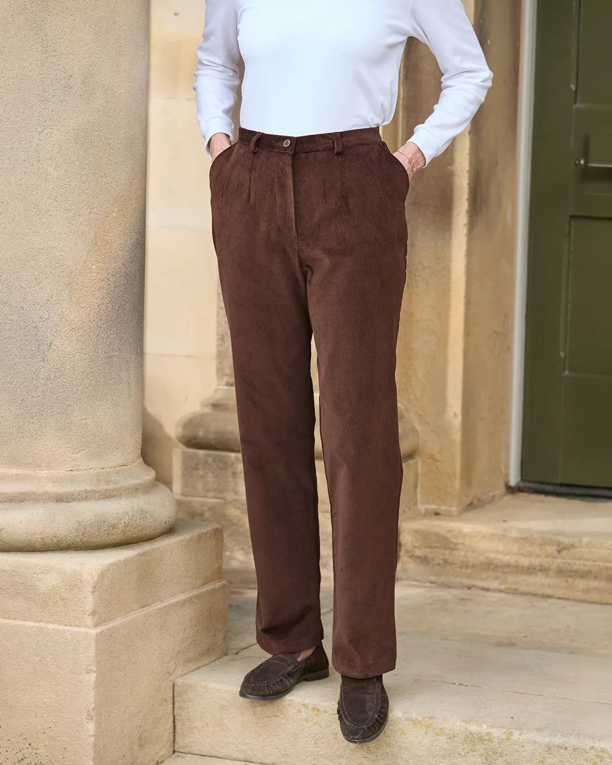 Needlecord Trousers Ladies - Chocolate