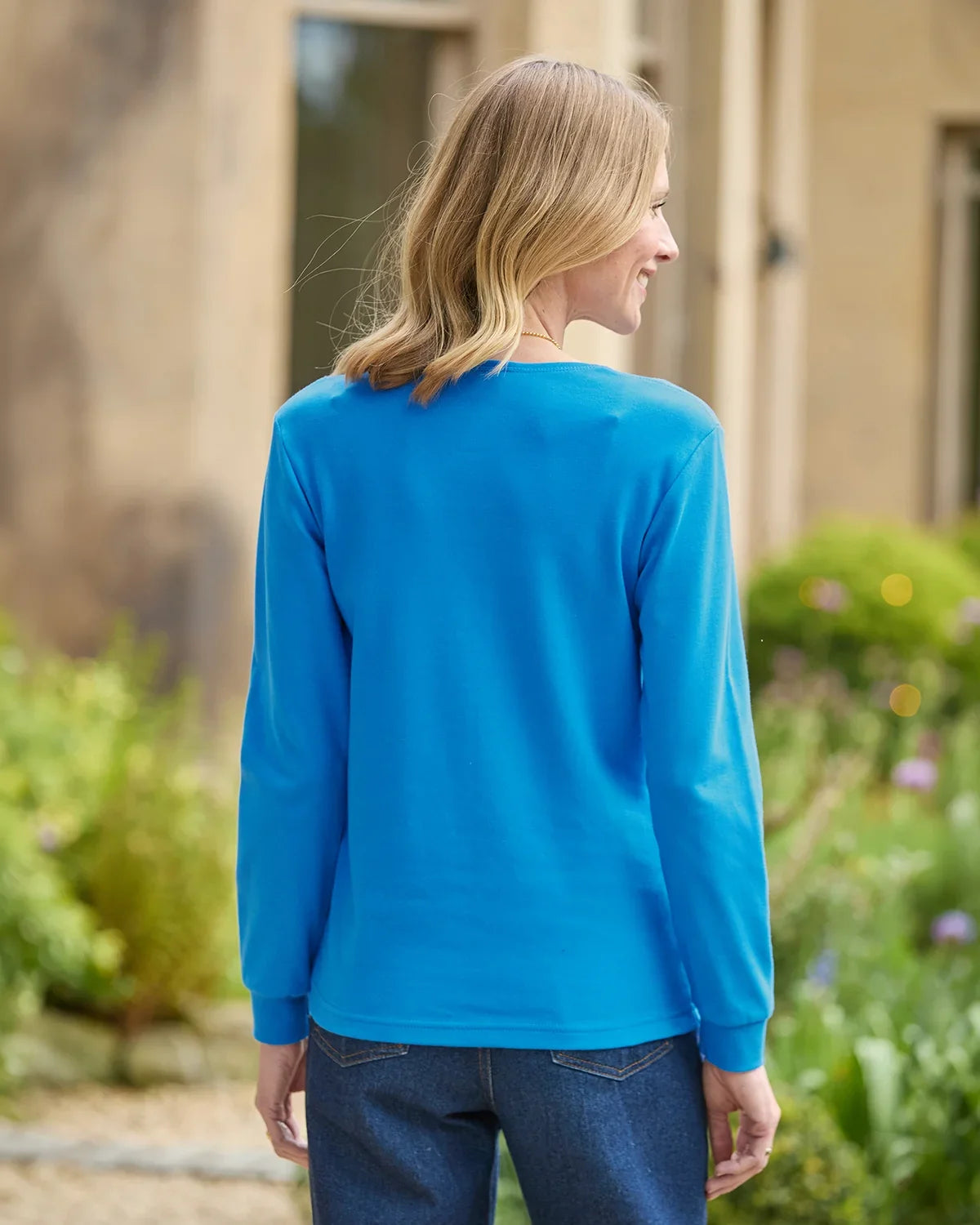 Pure Cotton Crew Neck - Delphinium