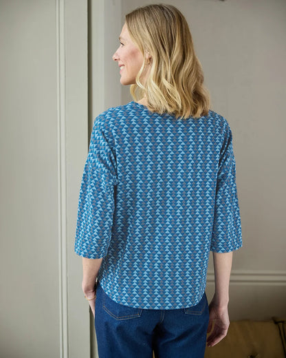 Patterned Crew Neck Dolman Sleeve Top - Glenda