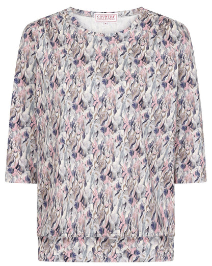 Printed Pure Cotton 3/4 Sleeve Blouson Top - Marissa